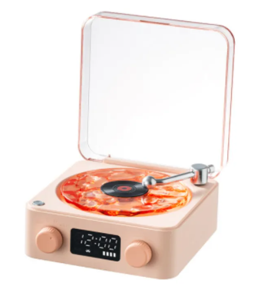 Retro Turntable Bluetooth Speaker with RGB Projection Lights — Vinyl Aesthetic Home Decor