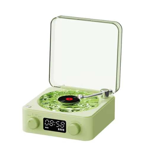 Retro Turntable Bluetooth Speaker with RGB Projection Lights — Vinyl Aesthetic Home Decor