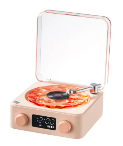 Retro Turntable Bluetooth Speaker with RGB Projection Lights — Vinyl Aesthetic Home Decor