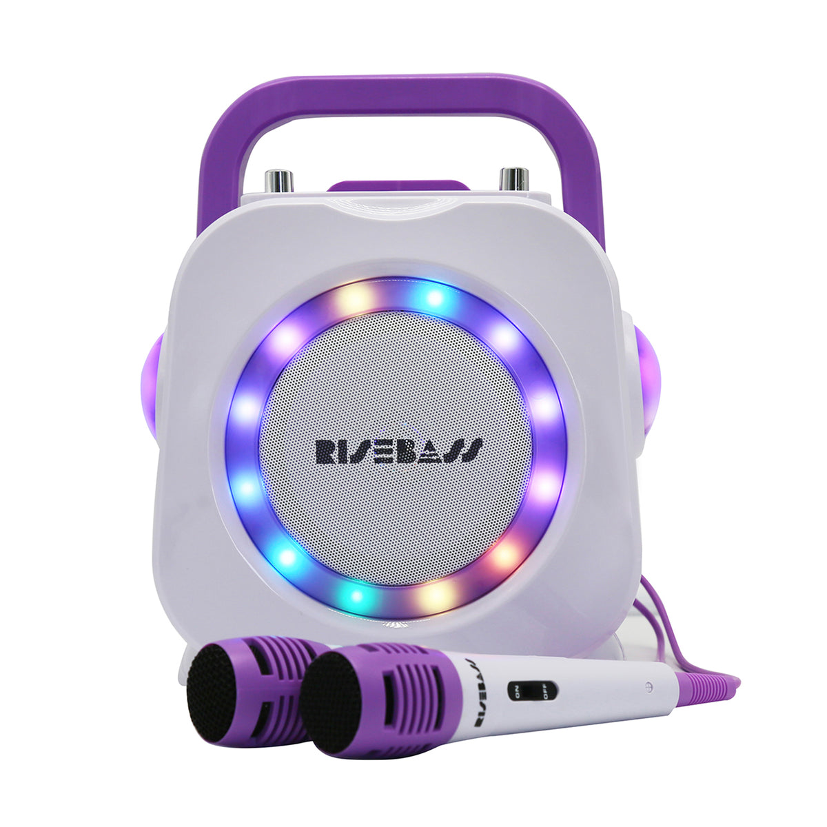 Kids Karaoke Machine with 2 Mics & LED Lights — Portable Bluetooth Speaker for Parties