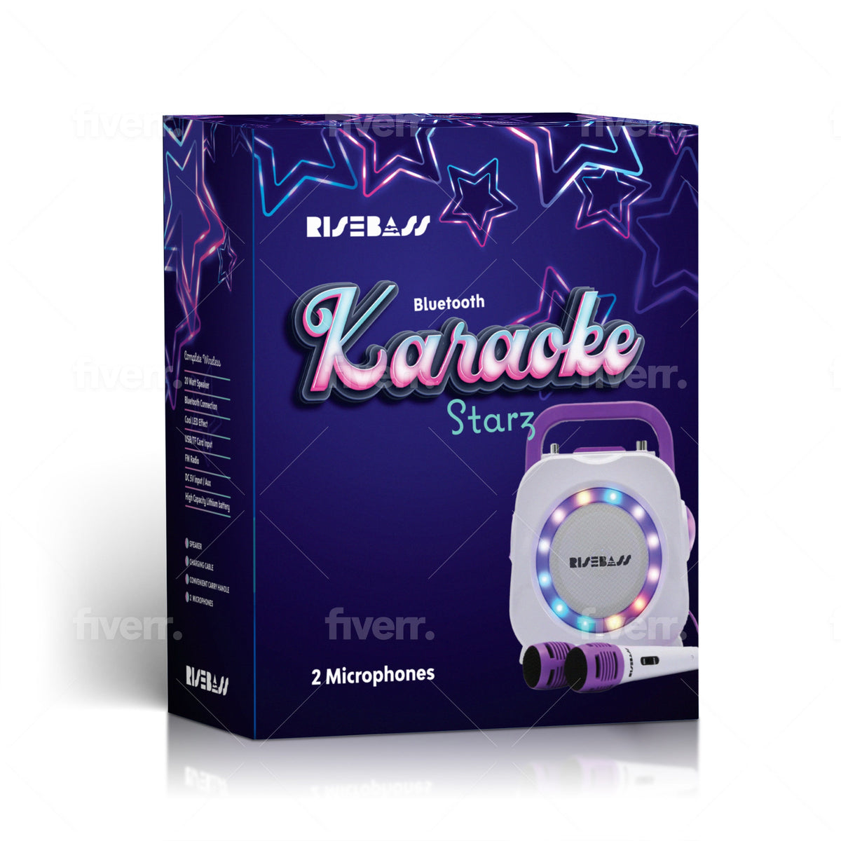 Kids Karaoke Machine with 2 Mics & LED Lights — Portable Bluetooth Speaker for Parties